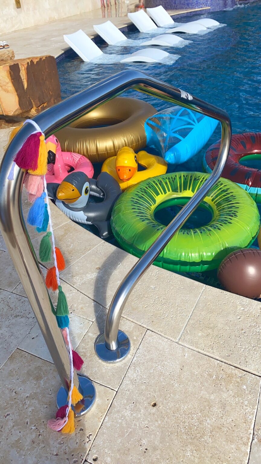 floaties in hot tub
